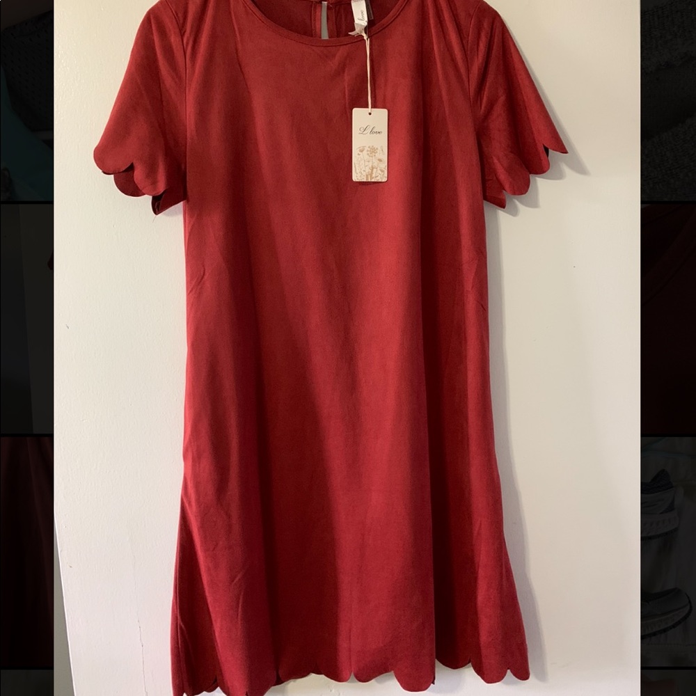 🔴 Velvet Burnt Orange Dress 🟠